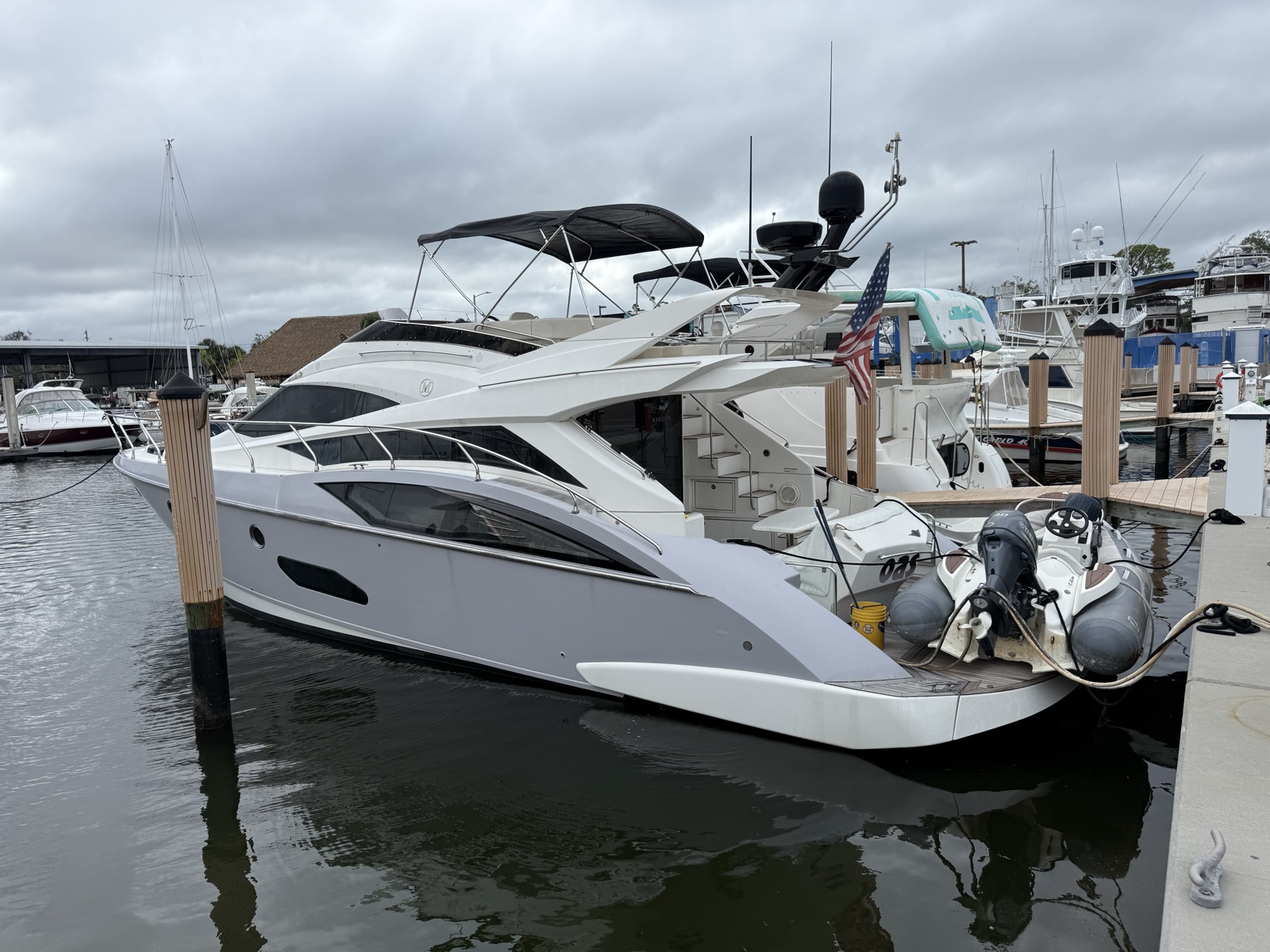 Yacht docked at the St. Petersburg marina